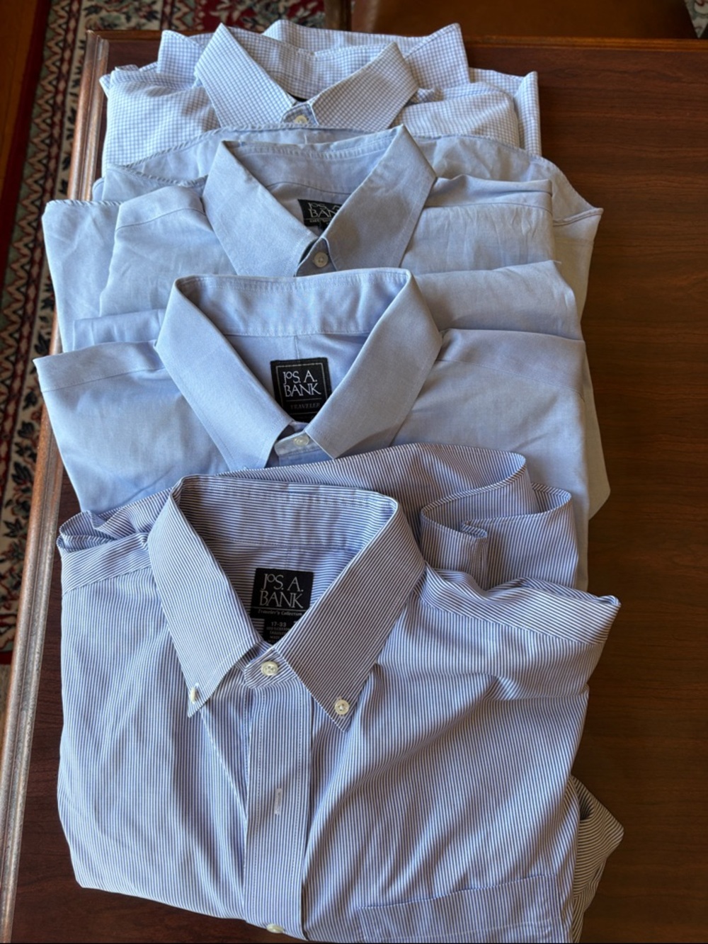 Jos. A. Bank Men's Light Blue & Blue-Striped - Button-Down Collars (set of 4)